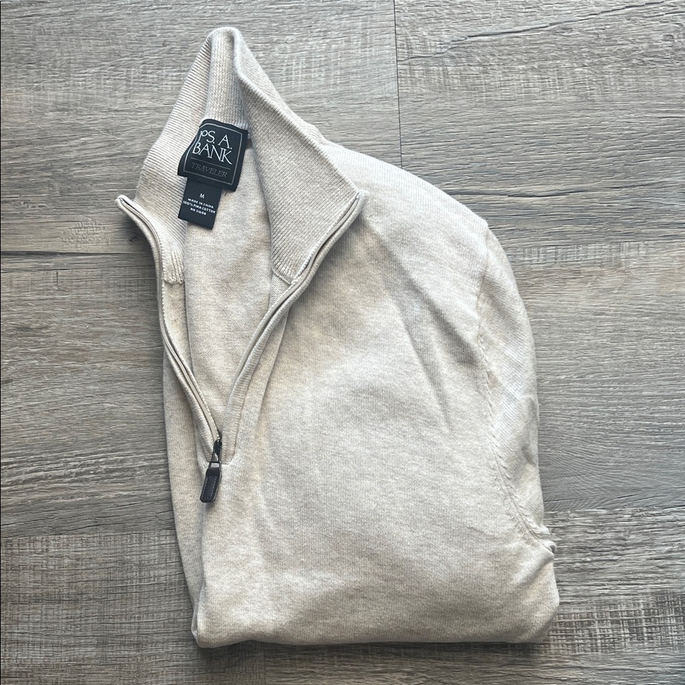 Jos. A. Bank Traveler Quarter Zip Sweater 100% Pima Cotton MRSP 110 Men’s Sz M